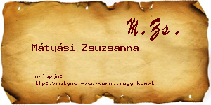 Mátyási Zsuzsanna névjegykártya